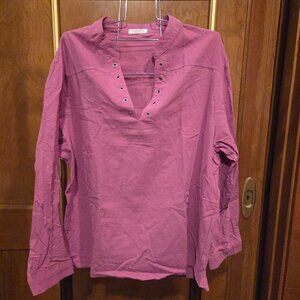 Coofandy Pink Lace-Up Shirt